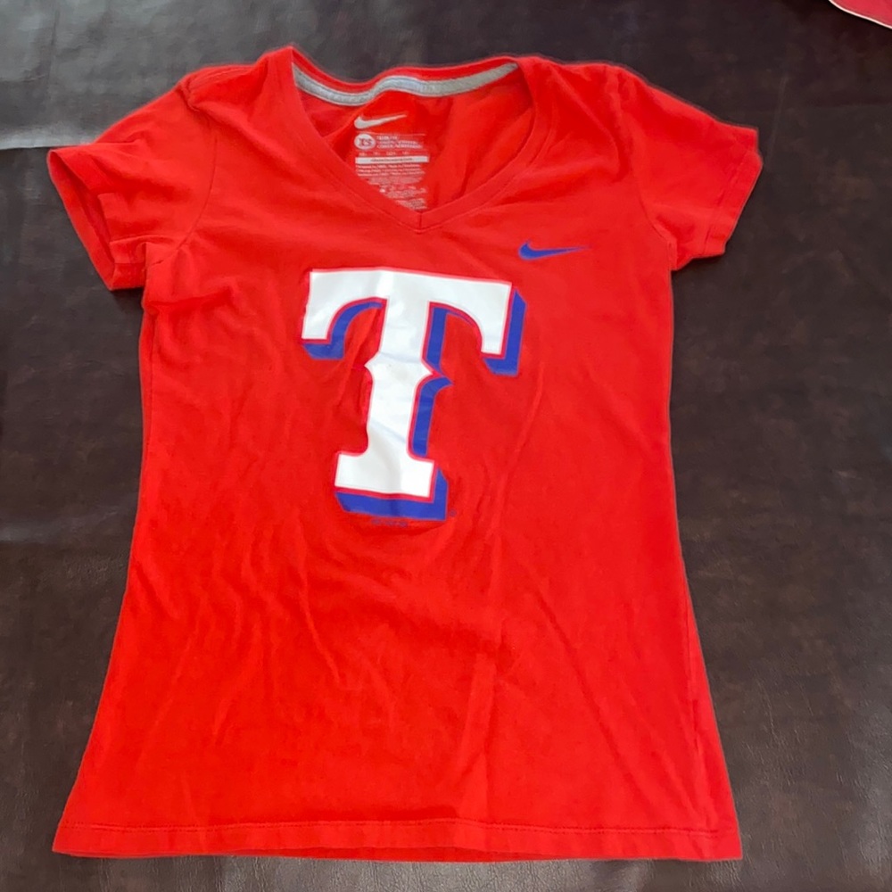 Nike Texas Rangers T Shirt V Neck XSmall